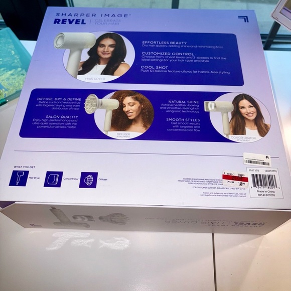 BRAND NEW IN BOX Sharper Image Revel Hair Dryer – Fast Drying, Cool Shot - Picture 3 of 5